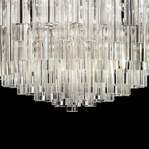 "Regina" lustre en cristal de Murano - 9 lumières - transparent et chrome
