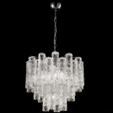 "Tronchi" grand lustre Murano - 7 lumières - transparent et chrome
