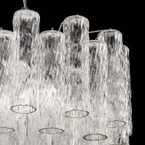 "Tronchi" araña grande de cristal de Murano - 7 luces - transparente y cromo