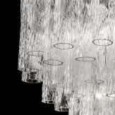 "Tronchi" große Murano Kronleuchter - 7 flammig - transparent und chrom