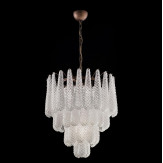 "Louise" lampara de araña de Murano - 5 luces - blanc y bronce