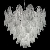 "Rita" lustre en cristal de Murano - 7 lumières - blanc et chrome
