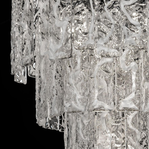 "Scarlett" Murano glass chandelier - 5 lights - white and chrome