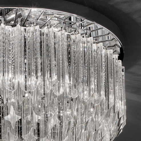"Harmony" Murano glass ceiling light - 6 lights - transparent and chrome