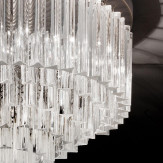 "Esmeralda" Murano glass ceiling light - 6 lights - transparent and bronze
