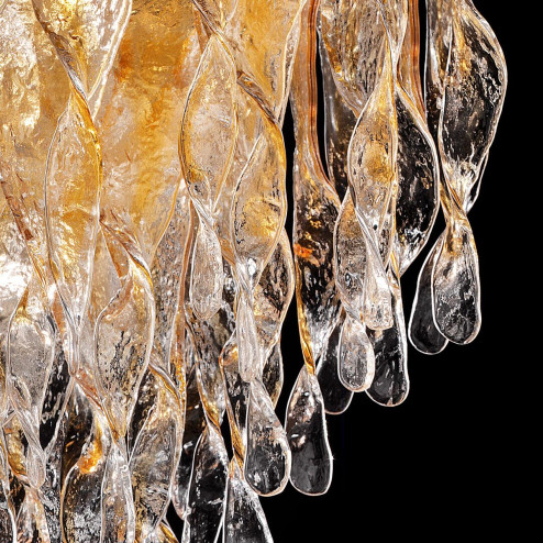 "Karin" lustre en cristal de Murano - 7 lumières - ambre et or 24 carats