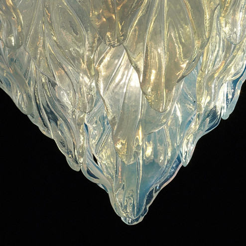 "Zyra" lampara de araña de Murano - 7 luces - ópalo y cromo 