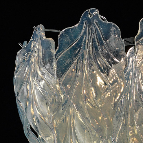 "Zyra" lustre en cristal de Murano - 7 lumières - opale et chrome