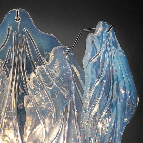 "Zyra" applique en verre de Murano - 2 lumières - opale et chrome