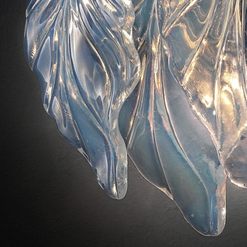 "Zyra" applique en verre de Murano - 2 lumières - opale et chrome