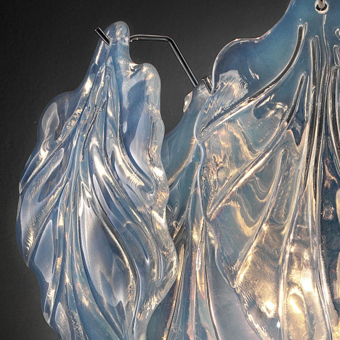 "Zyra" Murano glass sconce - 2 lights - opal and chrome