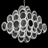 "Jennyfer" lustre en cristal de Murano - 10 lumières - noir et chrome