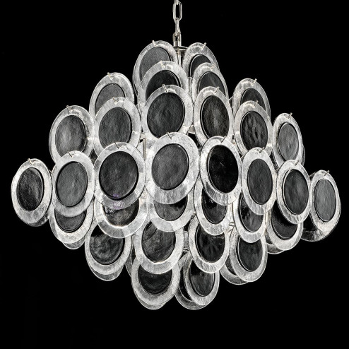 "Jennyfer" lampara de araña de Murano - 10 luces - negro y cromo