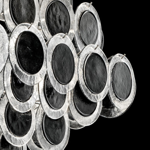 "Jennyfer" lustre en cristal de Murano - 10 lumières - noir et chrome
