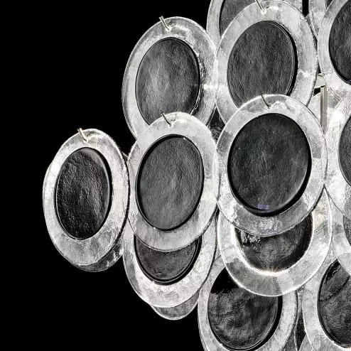 "Jennyfer" Murano glass chandelier - 10 lights - black and chrome