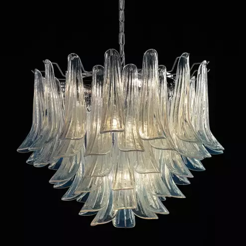 "Mildred" lampara de araña de Murano - 7 luces - ópalo et cromo