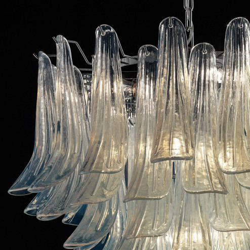 "Mildred" lustre en cristal de Murano - 7 lumières - opale et  chrome