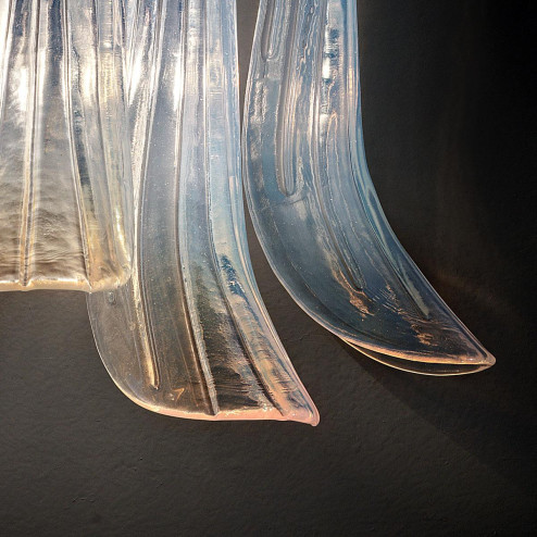 "Mildred" applique en verre de Murano - 2 lumièrse - opale et chrome