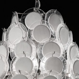 "Melody" Murano glass chandelier - 12 lights - white and chrome