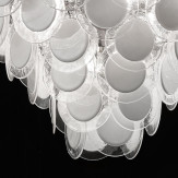 "Melody" lampara de araña de Murano - 12 luces - blanco y cromo