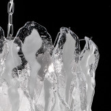 "Natalie" lustre en cristal de Murano - 7 lumières - blanc et chrome