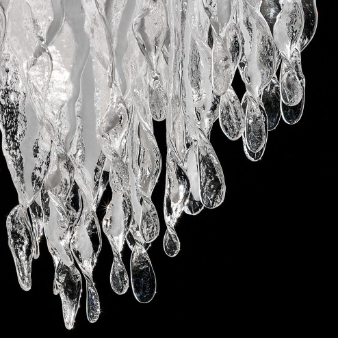 "Natalie" Murano glass chandelier - 7 lights - white and chrome