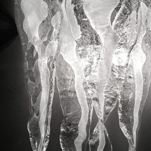 "Natalie" Murano glass sconce - 2 lights - white and chrome