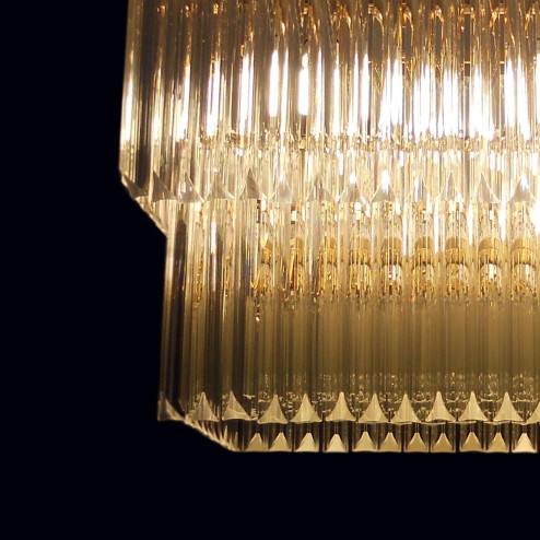 "Anita" lustre en cristal de Murano - 10 lumières - transparent et or 24 carats