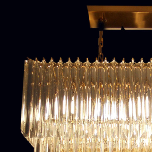 "Anita" Murano glass chandelier - 10 lights - transparent and 24K gold