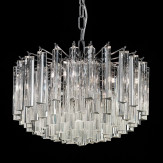 "Reginetta" lampara de araña de Murano - 4 luces - transparente y cromo