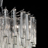 "Reginetta" lampara de araña de Murano - 4 luces - transparente y cromo
