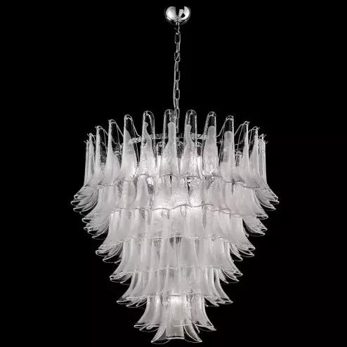 "Josephine" lampara de araña de Murano - 10 luces - blanc y cromo