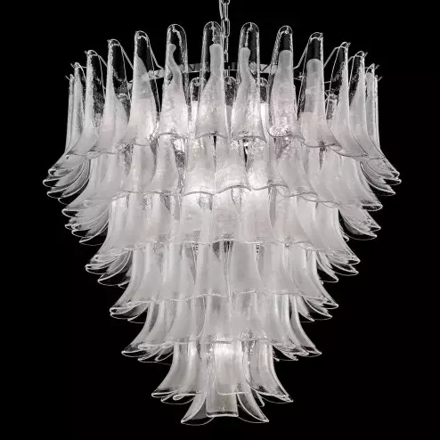 "Josephine" lampara de araña de Murano - 10 luces - blanc y cromo