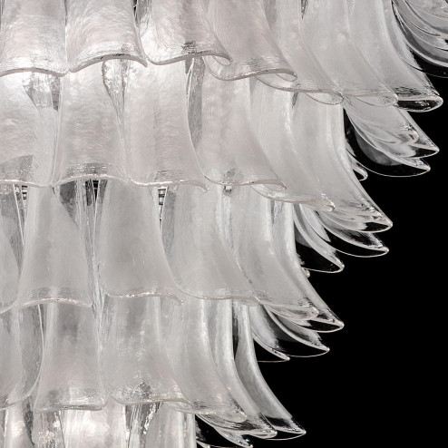 "Josephine" lustre en cristal de Murano - 10 lumières - blanc et chrome