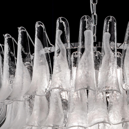 "Josephine" lustre en cristal de Murano - 10 lumières - blanc et chrome