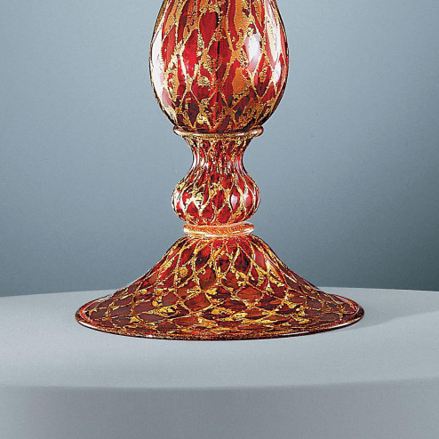 "Talia" Murano glass table lamp - 1 light - red and gold