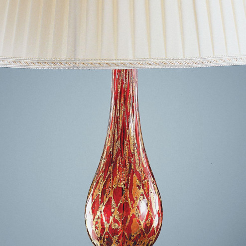 "Talia" lampe de table en verre de Murano - 1 lumière - rouge et or