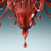"Stige" dos niveles lampara de araña de Murano - 12+6 luces - rojo