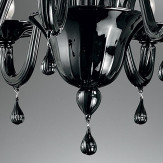 "Stige" lampara de araña de Murano - 8 luces - negro