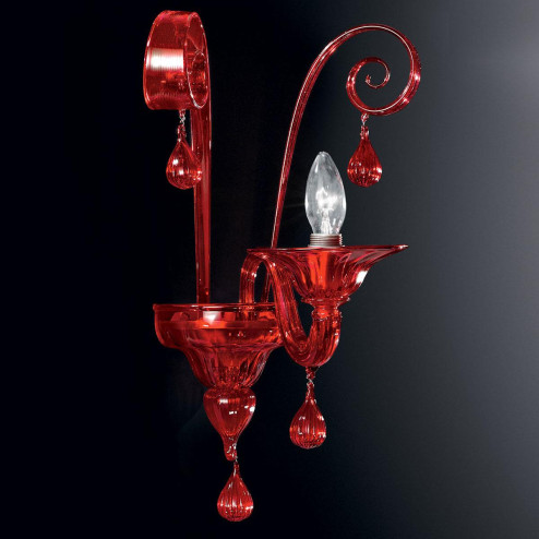 "Stige" Murano glass sconce - 1 light - red