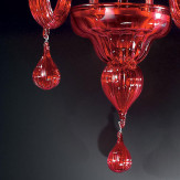 "Stige" applique en verre de Murano - 2 lumières - rouge