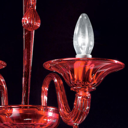 "Stige" Murano glass sconce - 2 lights - red