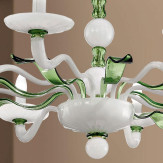 "Hypnos" lampara de araña de Murano - 8 luces - blanco y verde