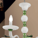 "Hypnos" Murano glas Kronleuchter - 8 flammig - weiß und grün 