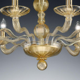 "Hypnos" lustre en cristal de Murano - 6 lumières - or