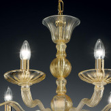 "Hypnos" lampara de araña de Murano - 6 luces -  oro