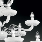 "Hypnos" Murano glas Kronleuchter - 12+6+3 flammig - weiß