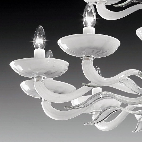 "Hypnos" lustre en cristal de Murano - 12+6+3 lumières - blanc