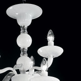 "Hypnos" zweistufige Murano glas Kronleuchter - 12+6+3 flammig -  weiß und transparent 