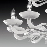 "Hypnos" zweistufige Murano glas Kronleuchter - 12+6+3 flammig - weiß und transparent 